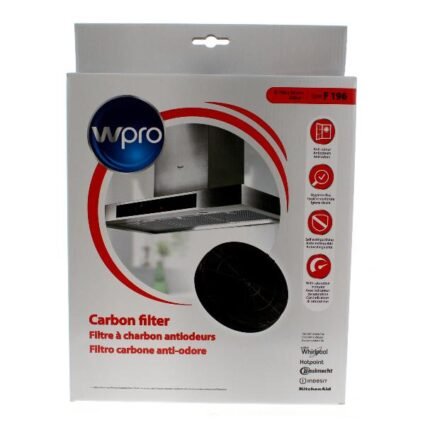 KIT 2 FILTRI CAPPA CARBONE WHIRLPOOL HOTPOINT ARISTON FABER FRANKE AEG ELICA AIRFORCE ELECTROLUX Ø196mm