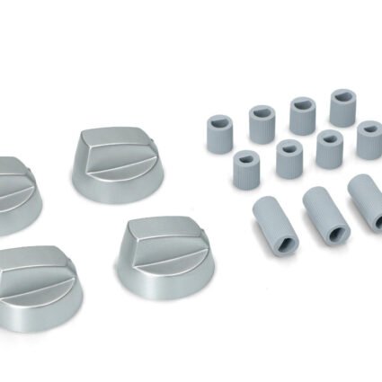 KIT 4 MANOPOLE FORNO COL.ARGENTO UNIVERSALE CON ADATTATORI